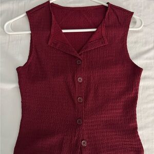 Elegant Burgundy Sleeveless Top